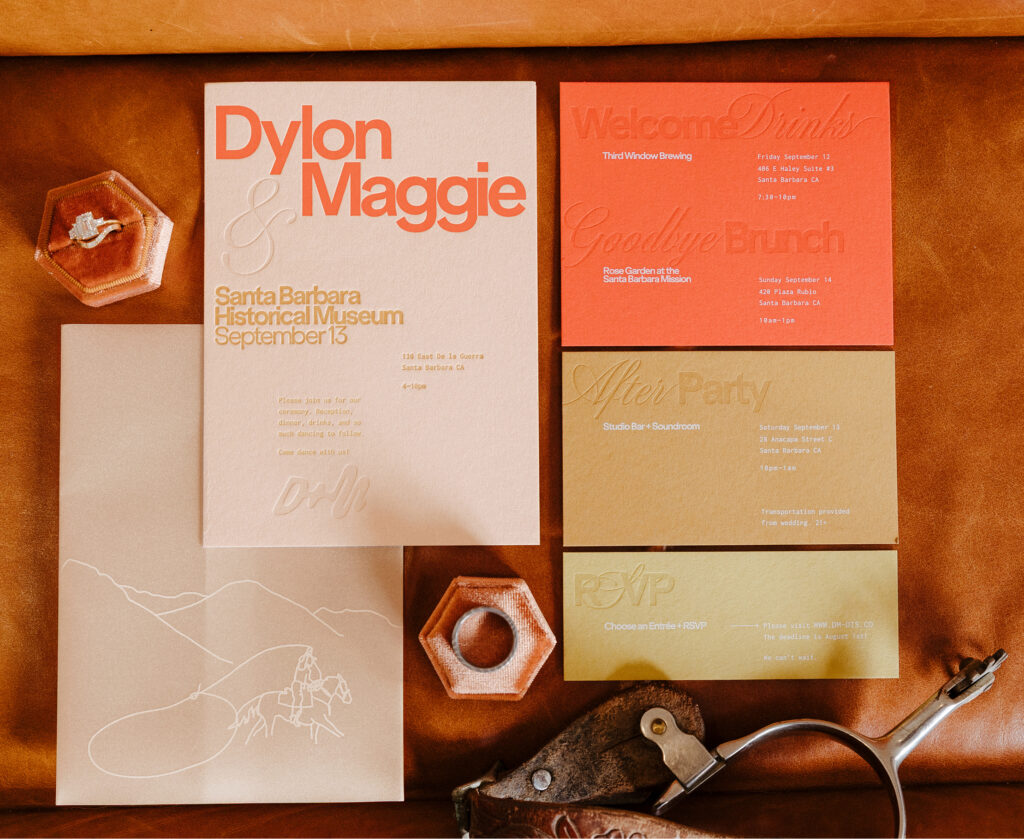 Invitation suite for the wedding of Dylon and Maggie